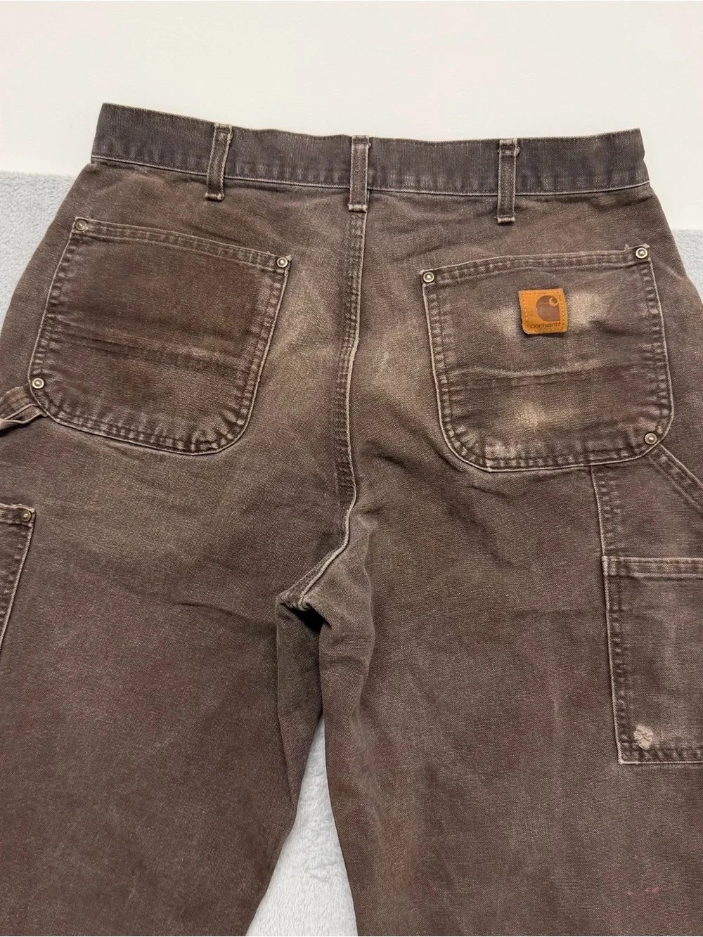 Carhartt Pants Mens 32x34 Brown B136 DKB Loose Duck Double Knee Carpenter Work